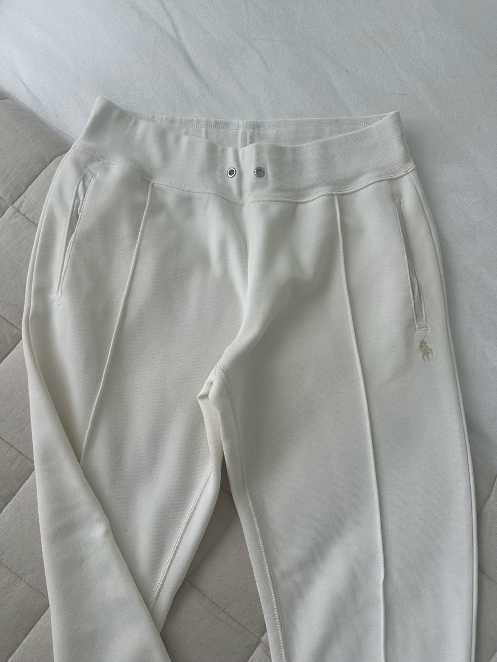 Polo by Ralph Lauren Cream Slim Jogger Pants - Picture 2 of 5